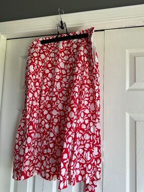 Talbots Summer skirt 8 petite red & white cotton